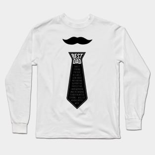 Best Dad Mustache and Tie Long Sleeve T-Shirt